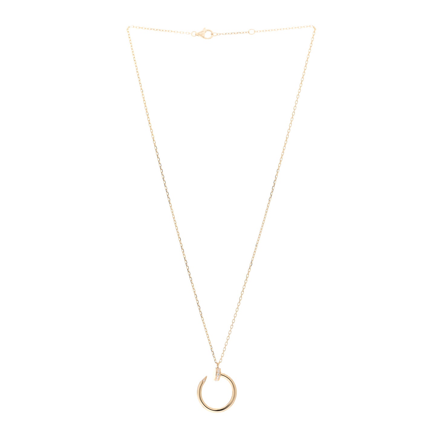 18K Yellow Gold Diamond Juste Un Clou Pendant Necklace