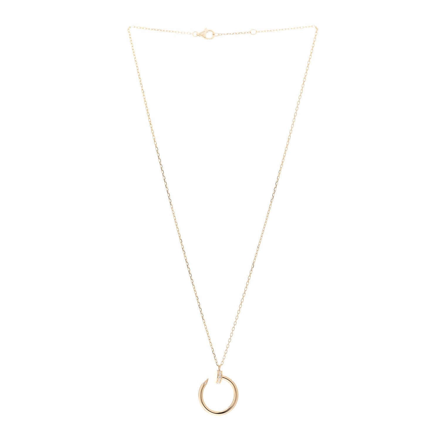 Cartier 18K Yellow Gold Diamond Juste Un Clou Pendant Necklace 3 of 4