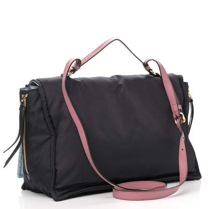 Prada Tessuto Nylon Etiquette Flap Black 3 of 14