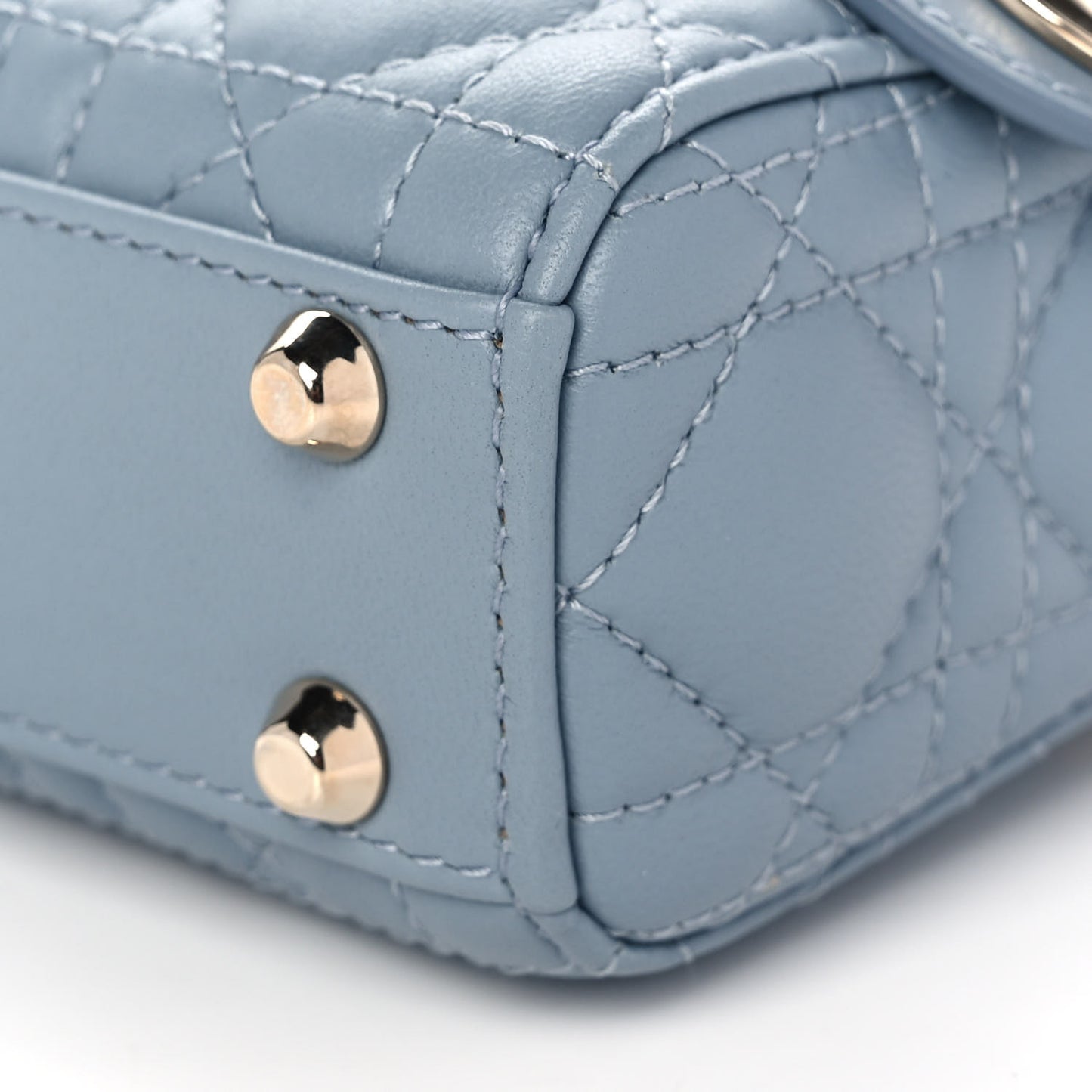 Lambskin Cannage Micro Lady Dior Cloud Blue