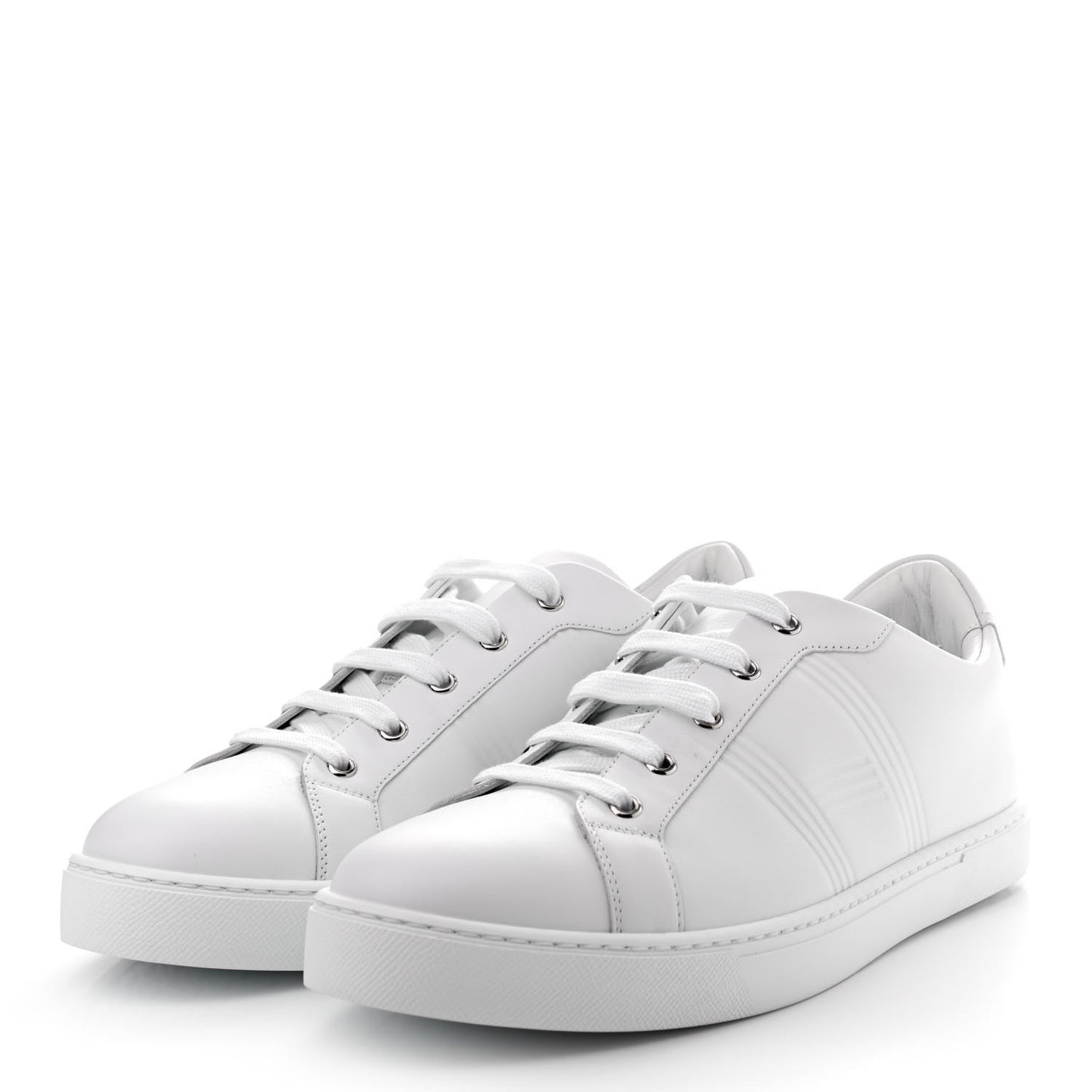 Calfskin Mens Avantage Sneakers 43 White