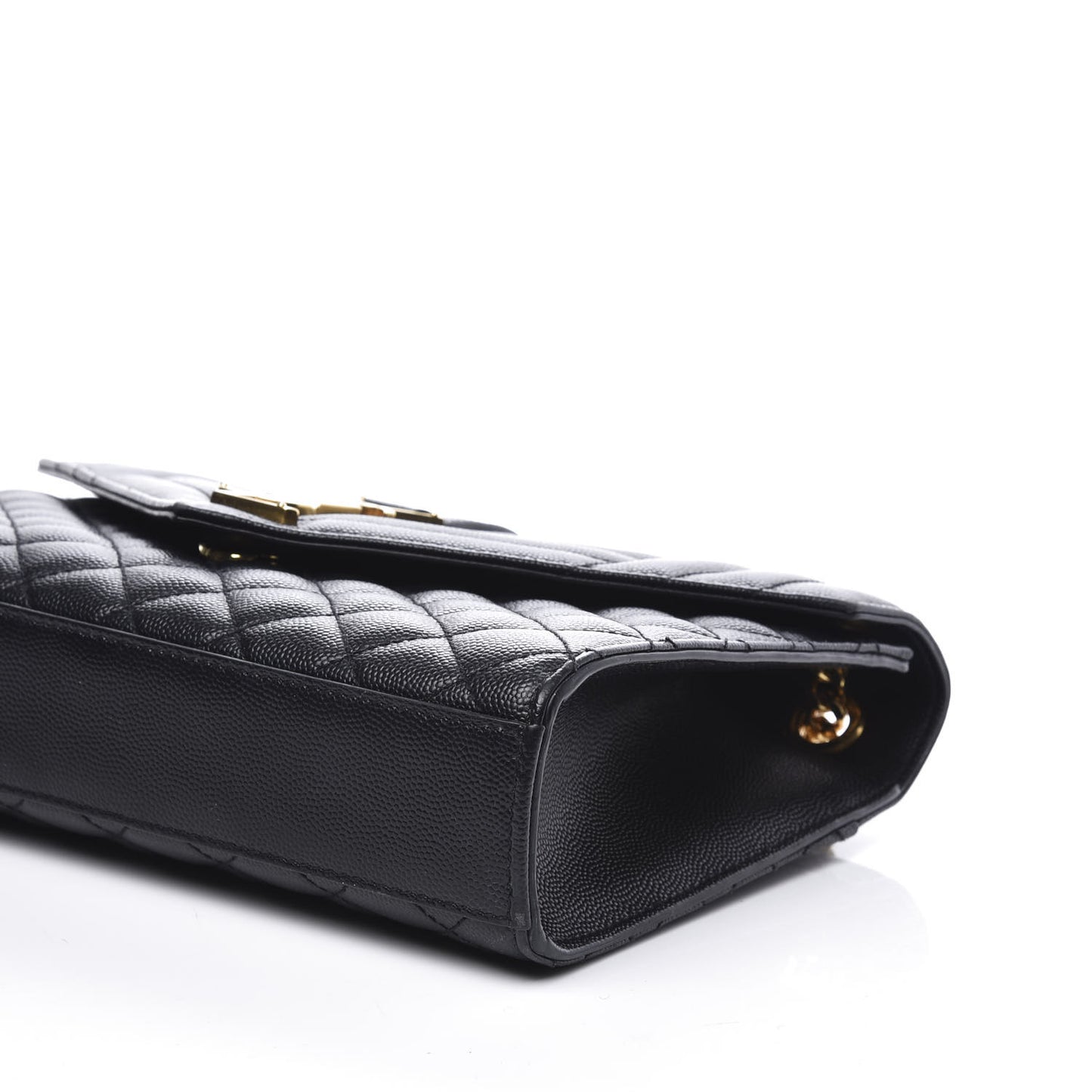 Grain De Poudre Textured Mixed Matelasse Triquilt Medium Monogram Satchel Black