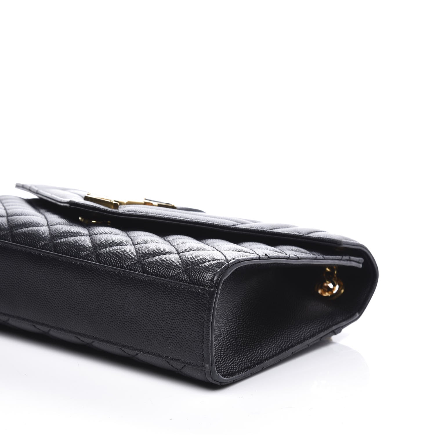 Saint Laurent Grain De Poudre Textured Mixed Matelasse Triquilt Medium Monogram Satchel Black 6 of 10