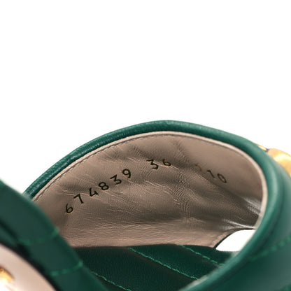 Gucci Nappa Matelasse GG Marmont 75mm Slide Sandals 36 Emerald 9 of 9