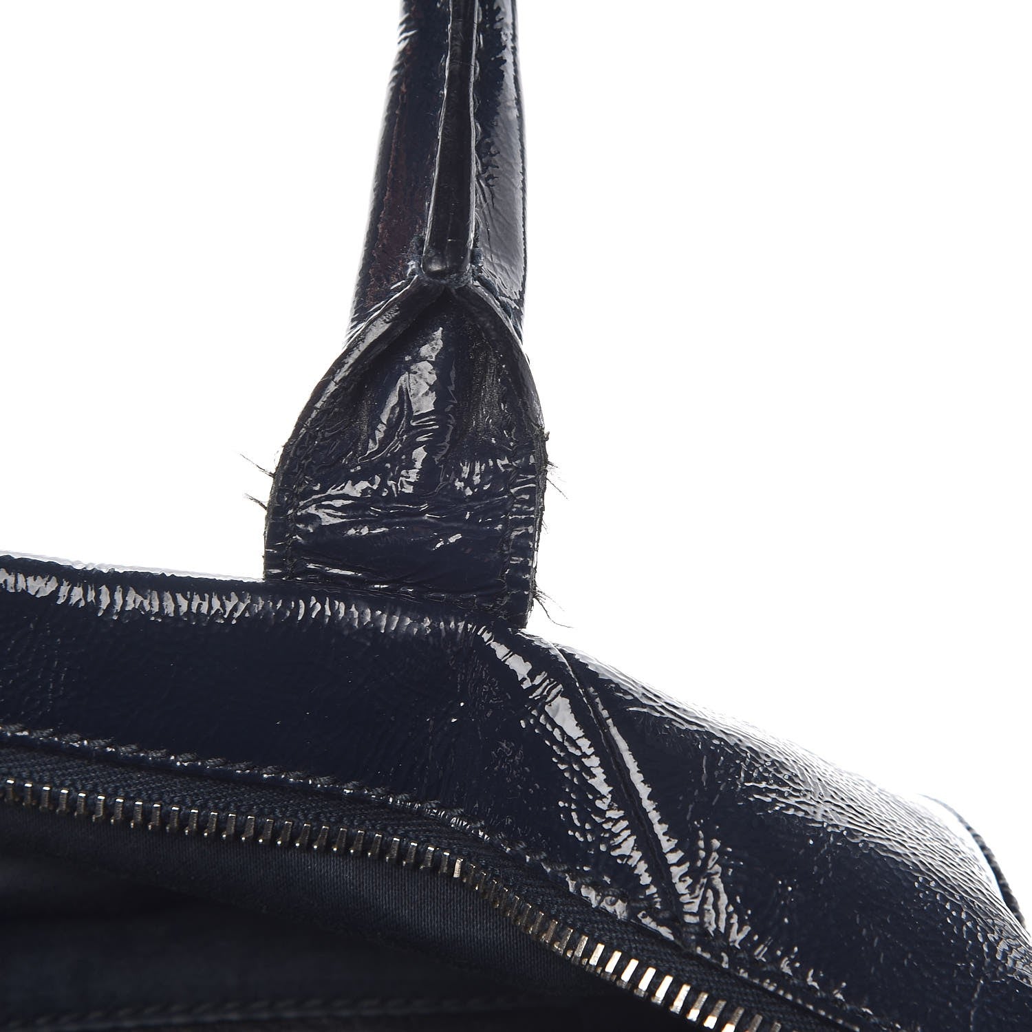 Saint Laurent Textured Patent Medium Easy Sac Navy 7 of 12