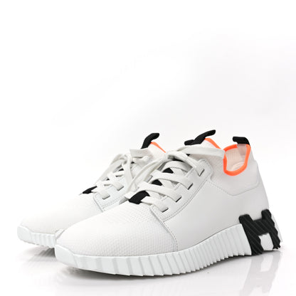 Hermes Knit Calfskin Depart Sneakers 38 White 3 of 6
