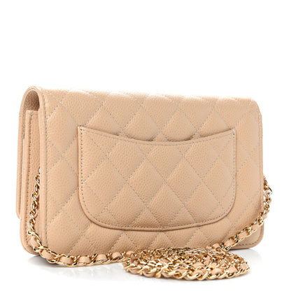 Chanel Caviar Quilted Wallet On Chain WOC Beige 2 of 4