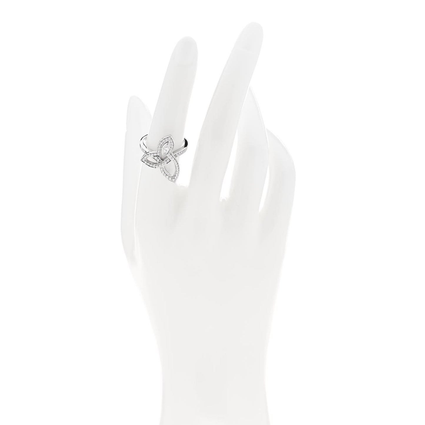 Platinum Diamond Lily Cluster Ring 53 6.5