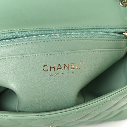 Chanel Lambskin Quilted Mini Rectangular Flap Light Green 6 of 10