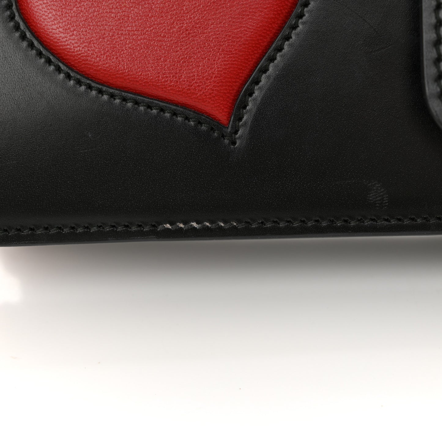 Knight Calfskin Malaga Kid Heart Medium GG Marmont Chain Handle Bag Black Hibiscus Red Multicolor