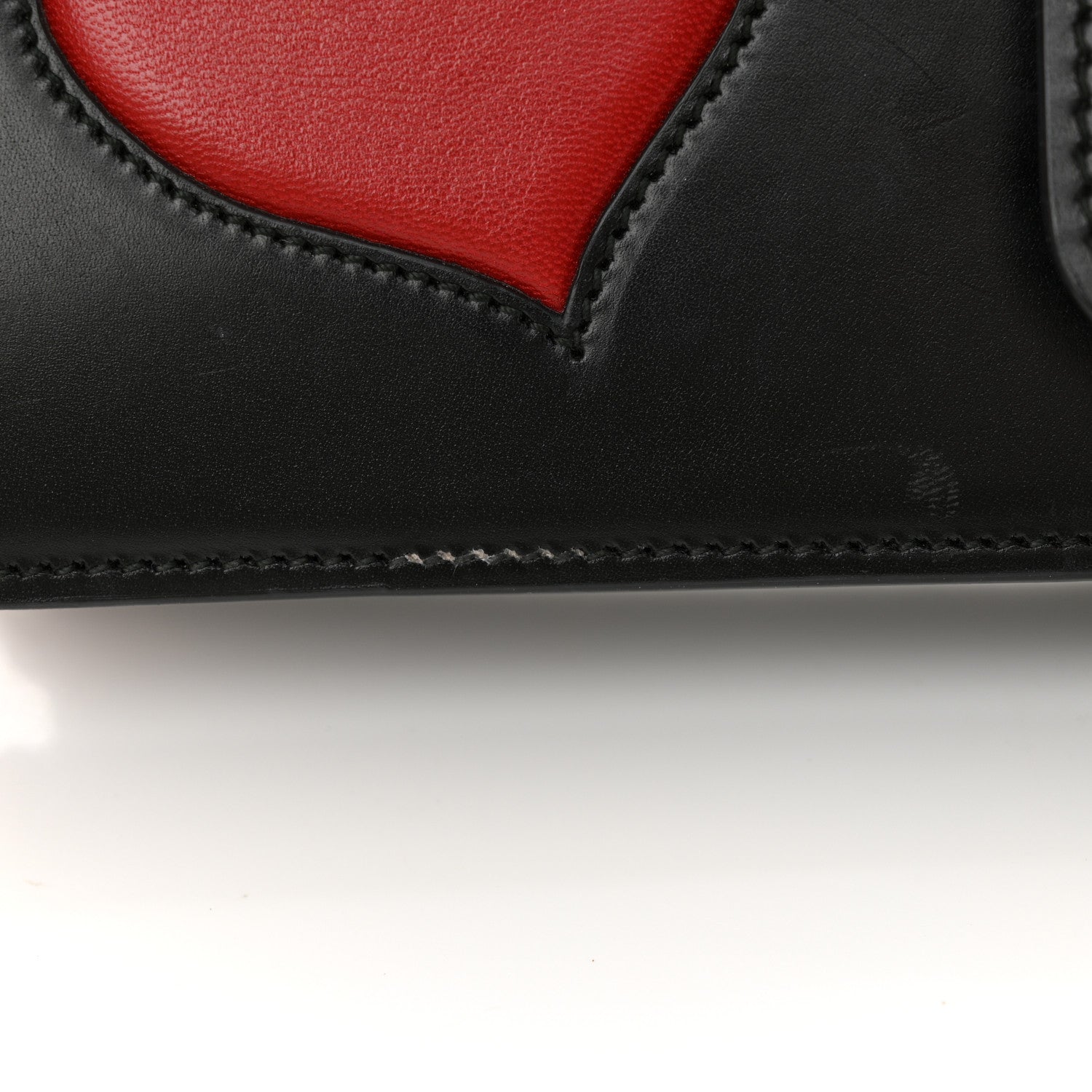 Gucci Knight Calfskin Malaga Kid Heart Medium GG Marmont Chain Handle Bag Black Hibiscus Red Multicolor 14 of 15