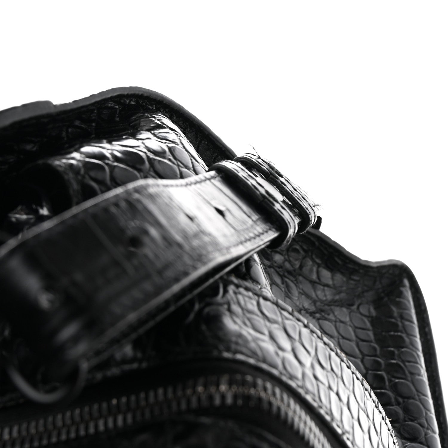 Balenciaga Calfskin Crocodile Embossed Neo Classic Black Hardware Medium City Black 16 of 18