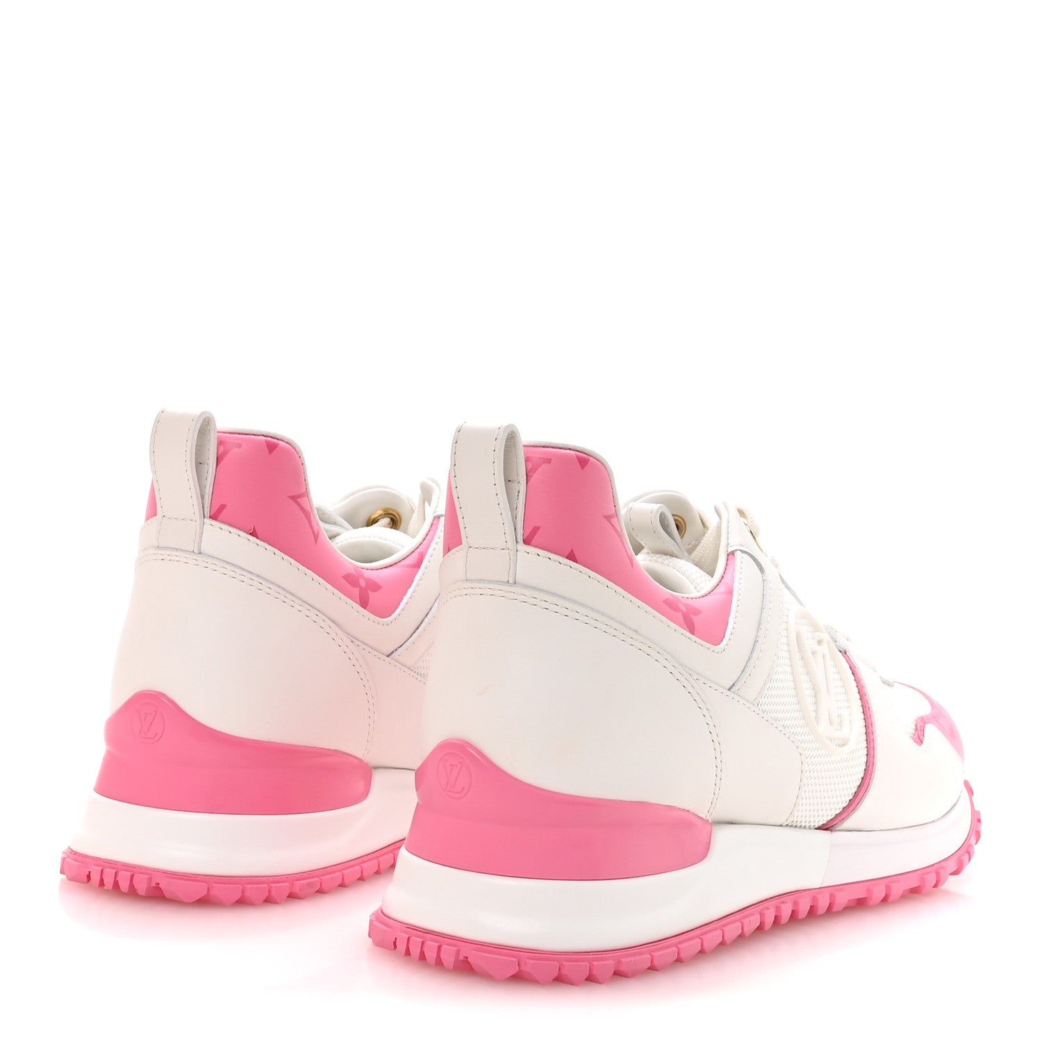 Louis Vuitton Calfskin Monogram Run Away Sneakers 37.5 White Pink 5 of 10