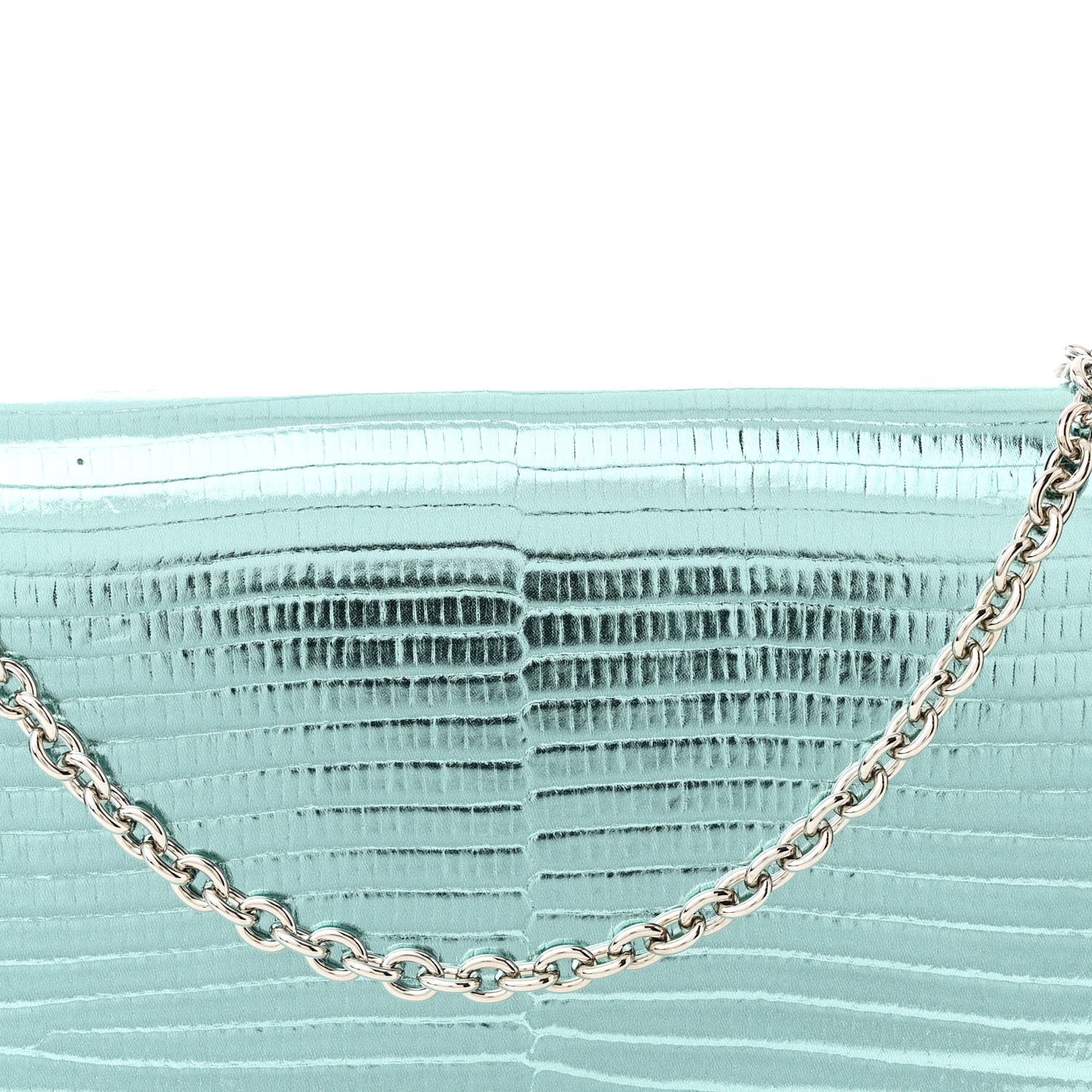 Metallic Lizard Lady Dior Croisiere Chain Clutch Blue