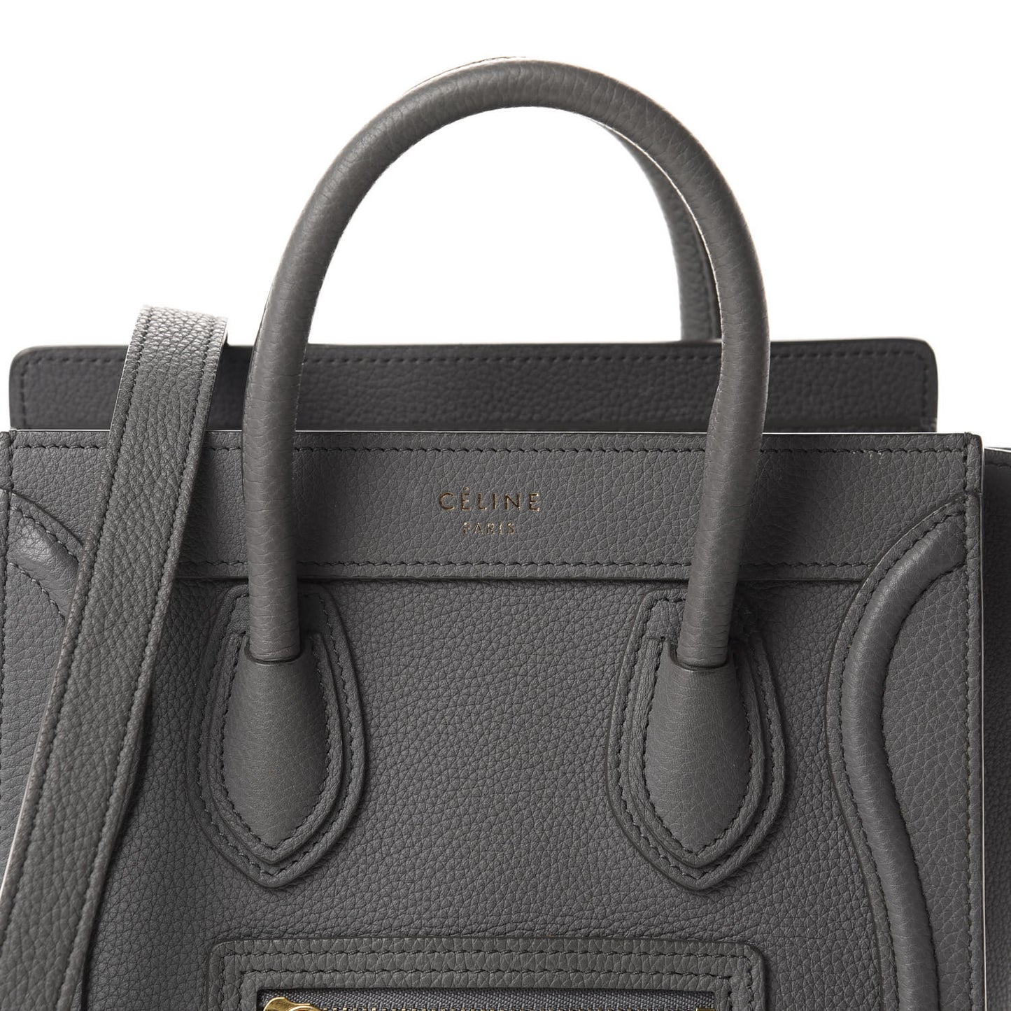 Baby Drummed Calfskin Nano Luggage Kohl