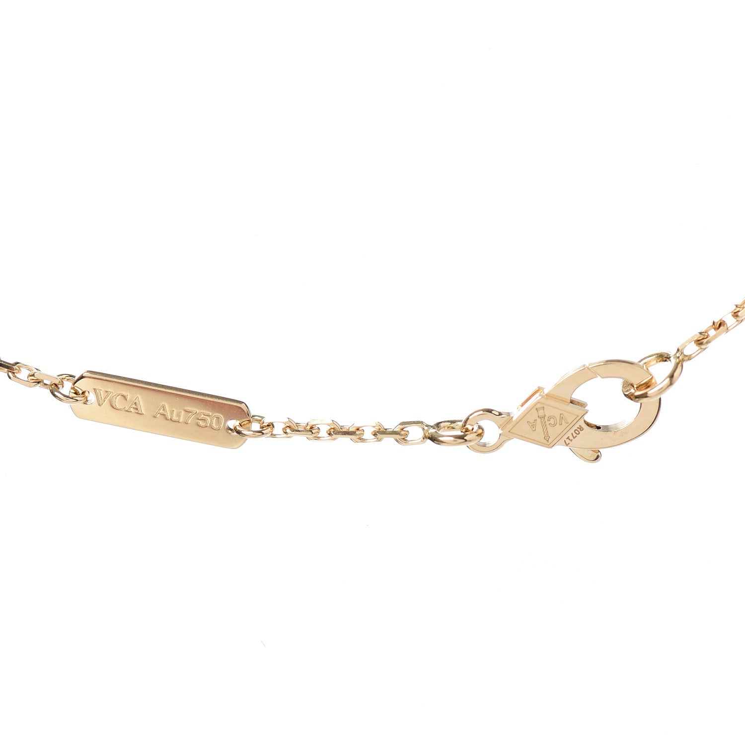 Van Cleef & Arpels 18K Yellow Gold Mother of Pearl Vintage Alhambra Pendant Necklace 5 of 5