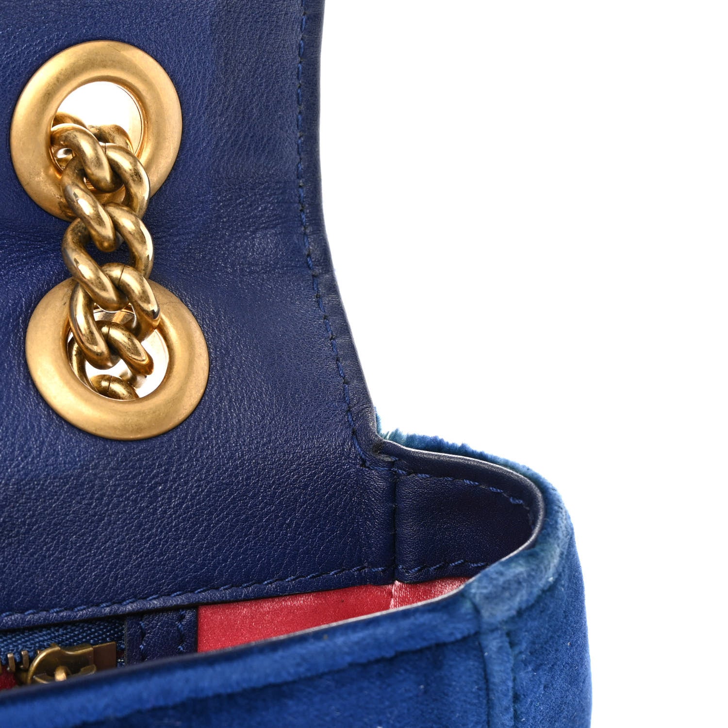 Gucci Velvet Matelasse Medium GG Marmont Shoulder Bag Cobalt Blue 18 of 23