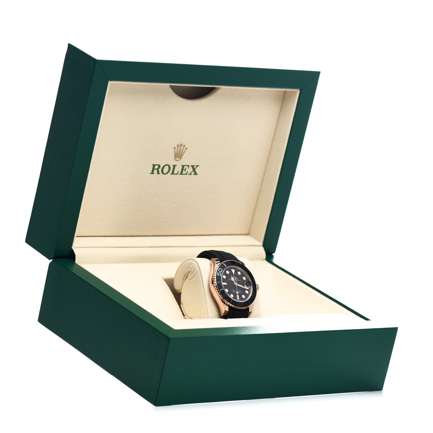 18K Everose Gold Oysterflex 37mm Yacht-Master Watch Black 268655