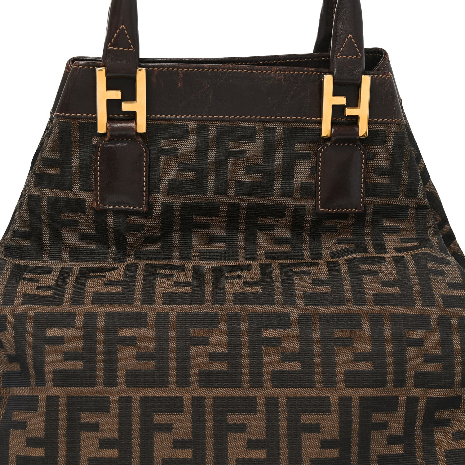 Fendi Zucca Top Handle Tote Tobacco 7 of 9