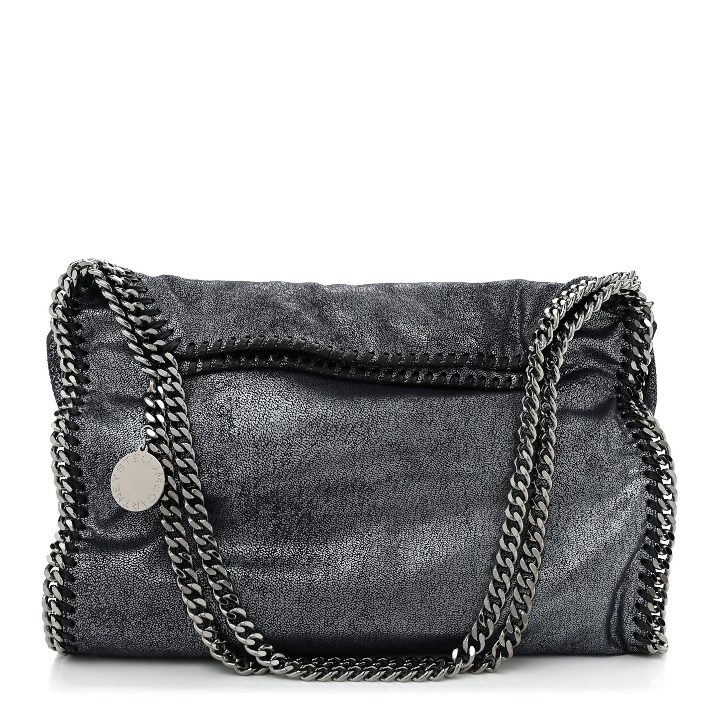 Metallic Shaggy Deer Small Falabella Tote Navy