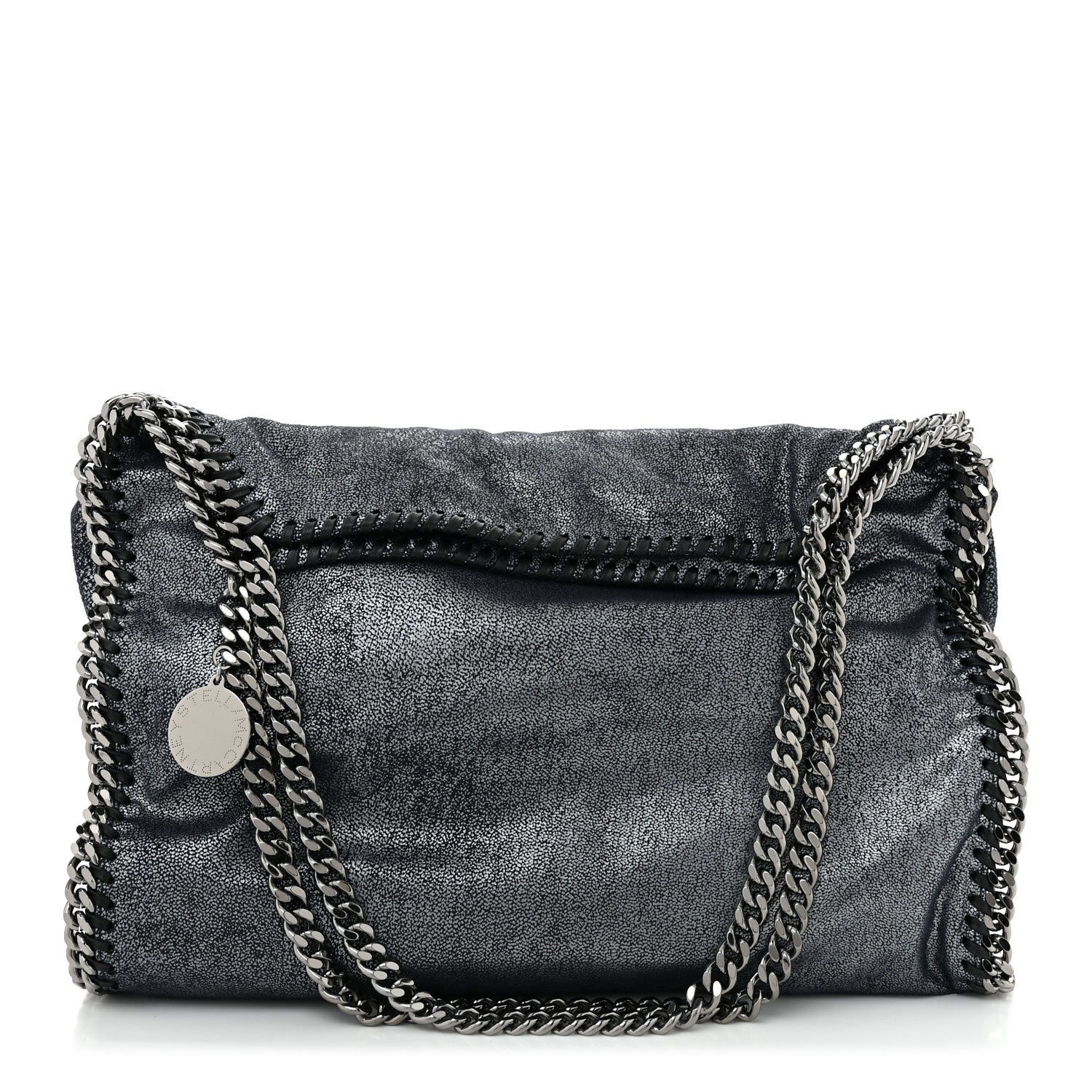 Stella McCartney Metallic Shaggy Deer Small Falabella Tote Navy 1 of 10