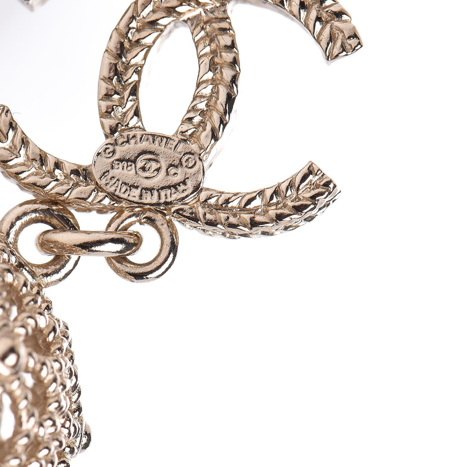 Chanel CC Cage Drop Earrings Silver 3 of 5