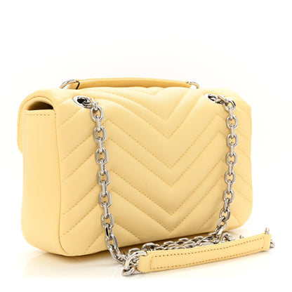 Gucci Lambskin Matelasse Small GG Marmont Shoulder Bag Yellow 2 of 9