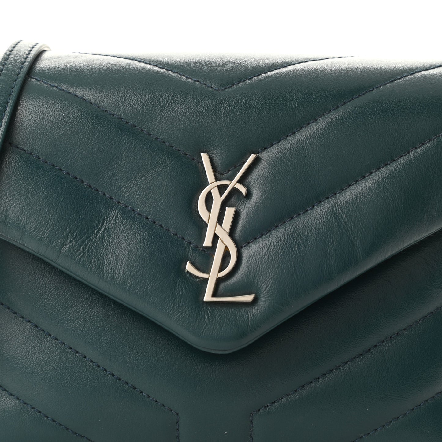 Calfskin Y Quilted Monogram Toy Loulou Satchel Dark Turquoise