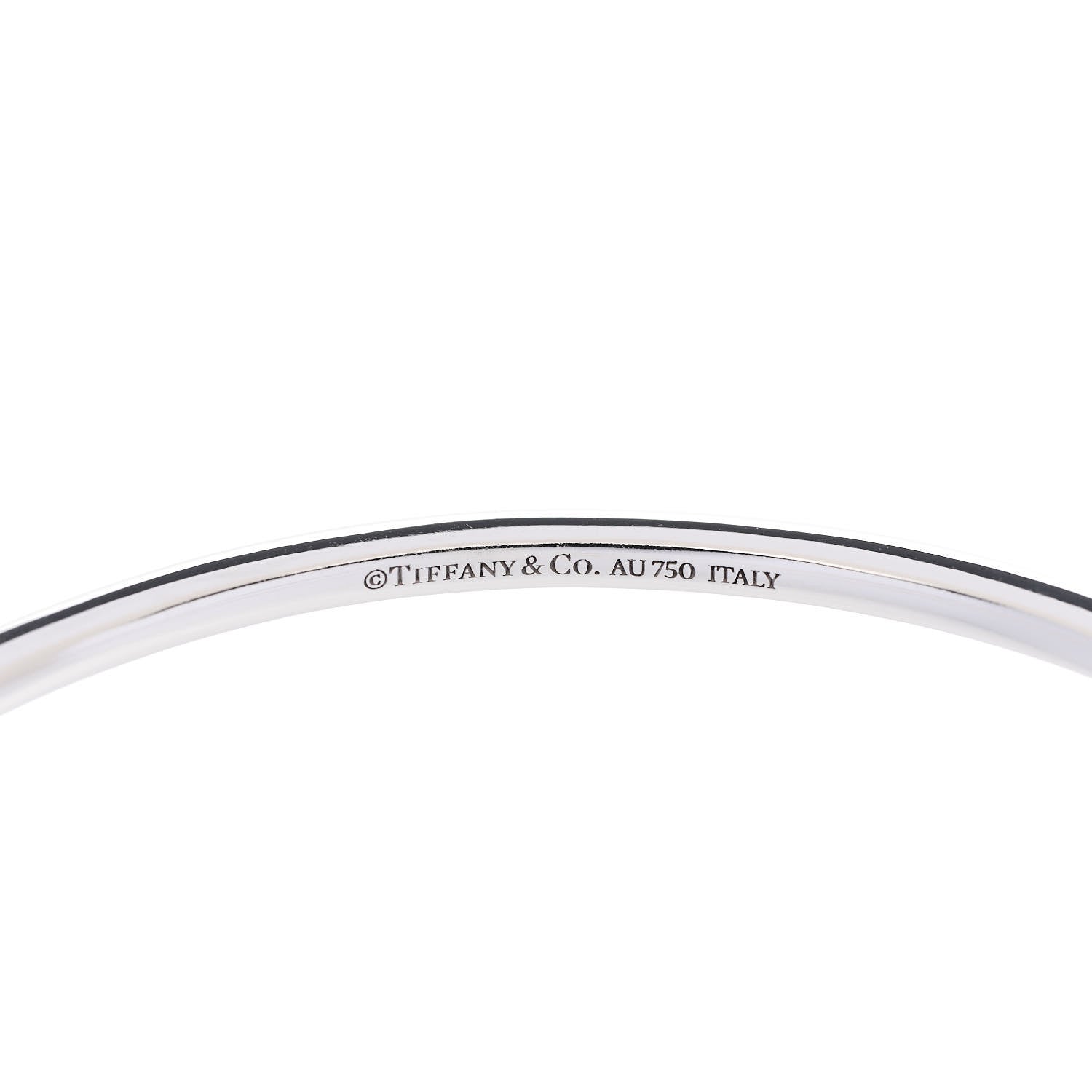 Tiffany 18K White Gold Diamond Fleur De Lis Bangle Bracelet