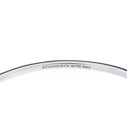 Tiffany 18K White Gold Diamond Fleur De Lis Bangle Bracelet 4 of 4