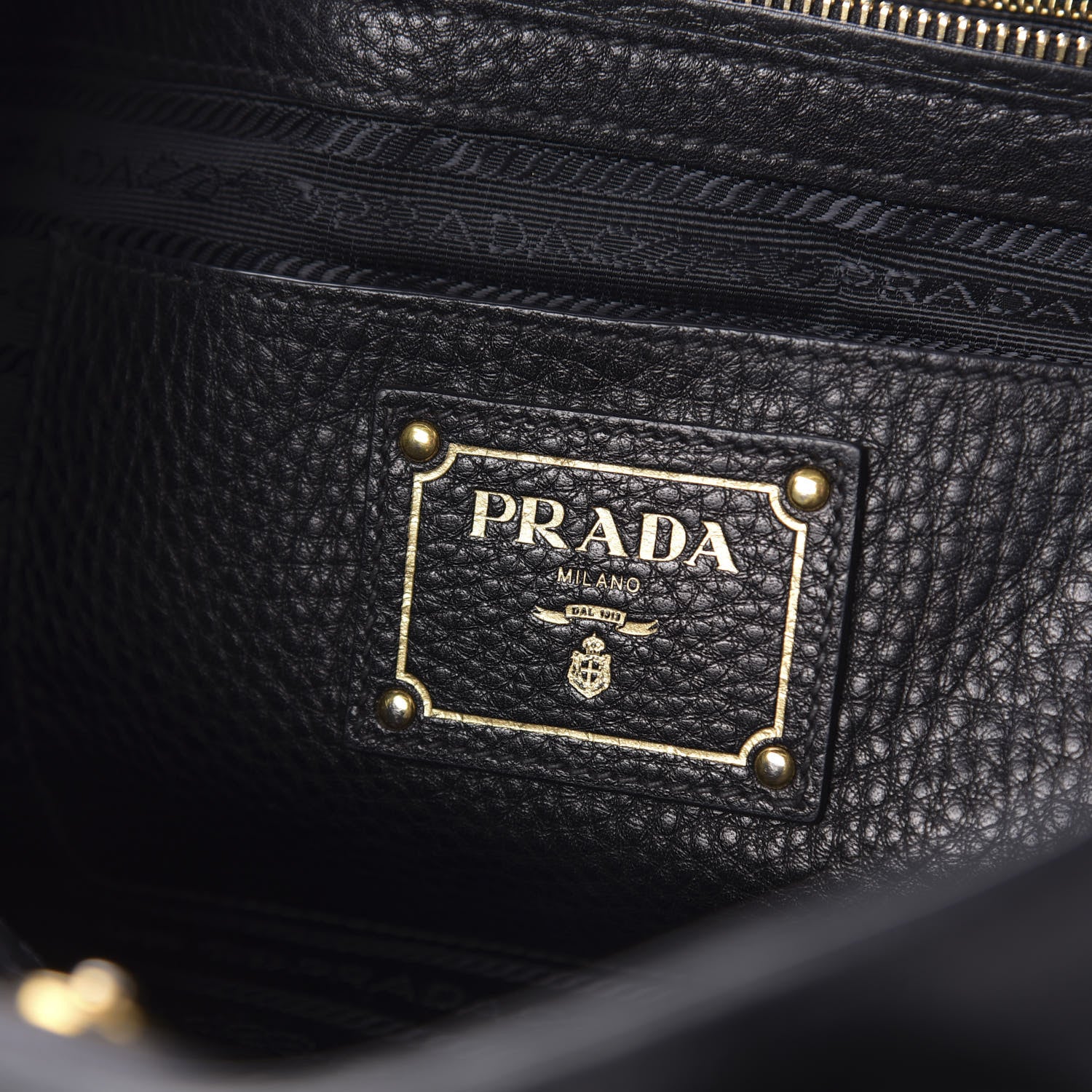 Prada Vitello Daino Tote Black 9 of 15