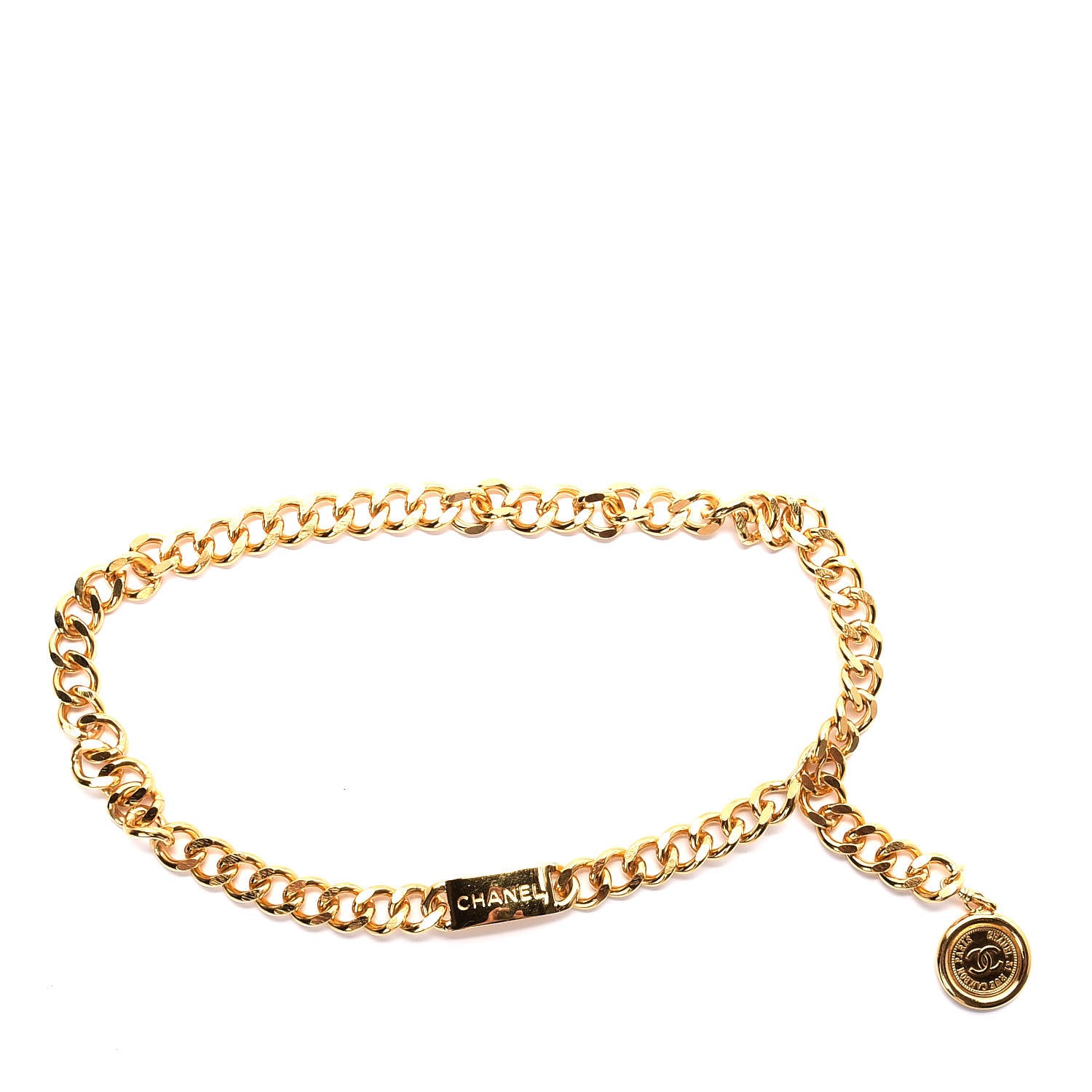 Chanel Metal Chain CC Medallion Belt Gold 1 of 5