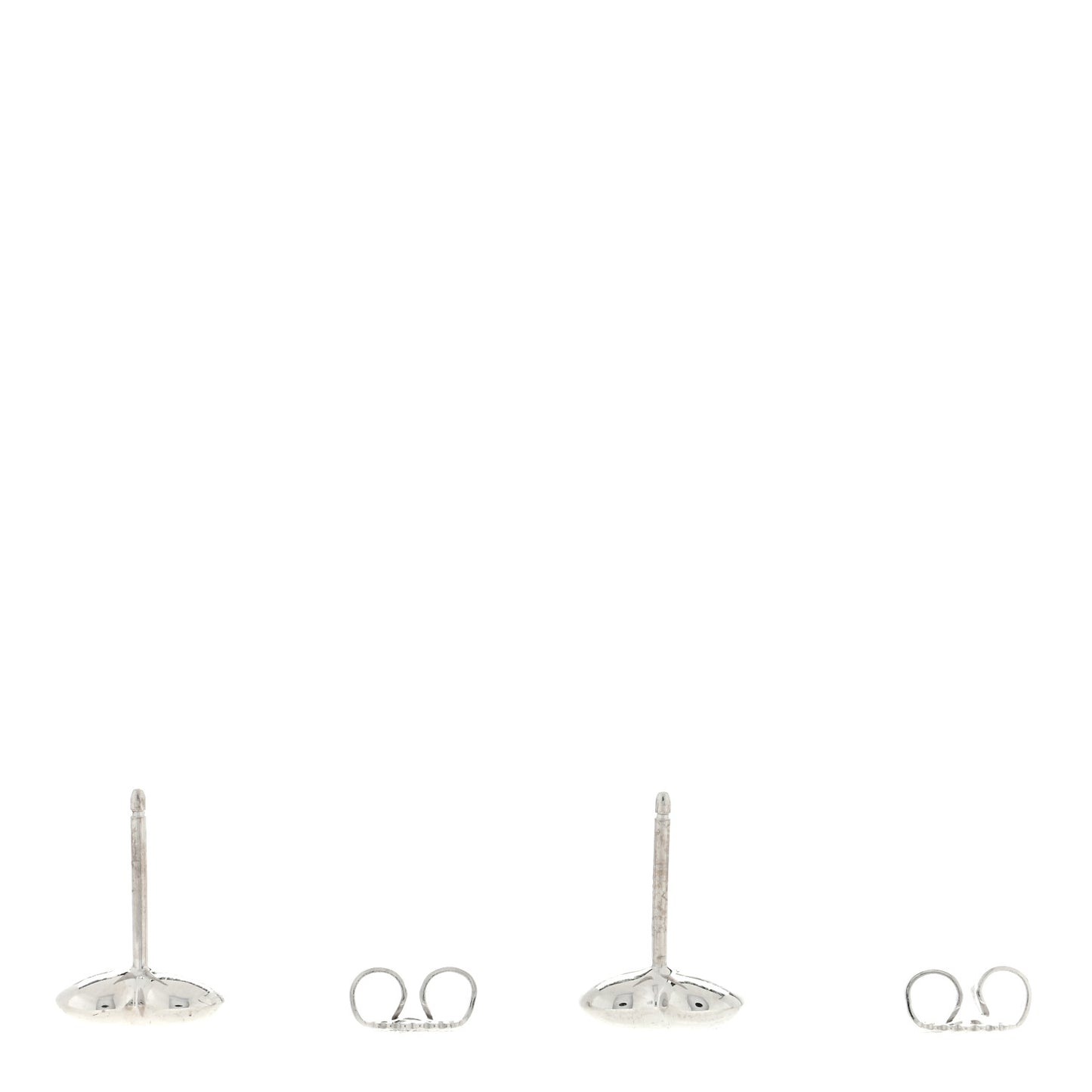 18K White Gold Diamond Heart Stud Earrings