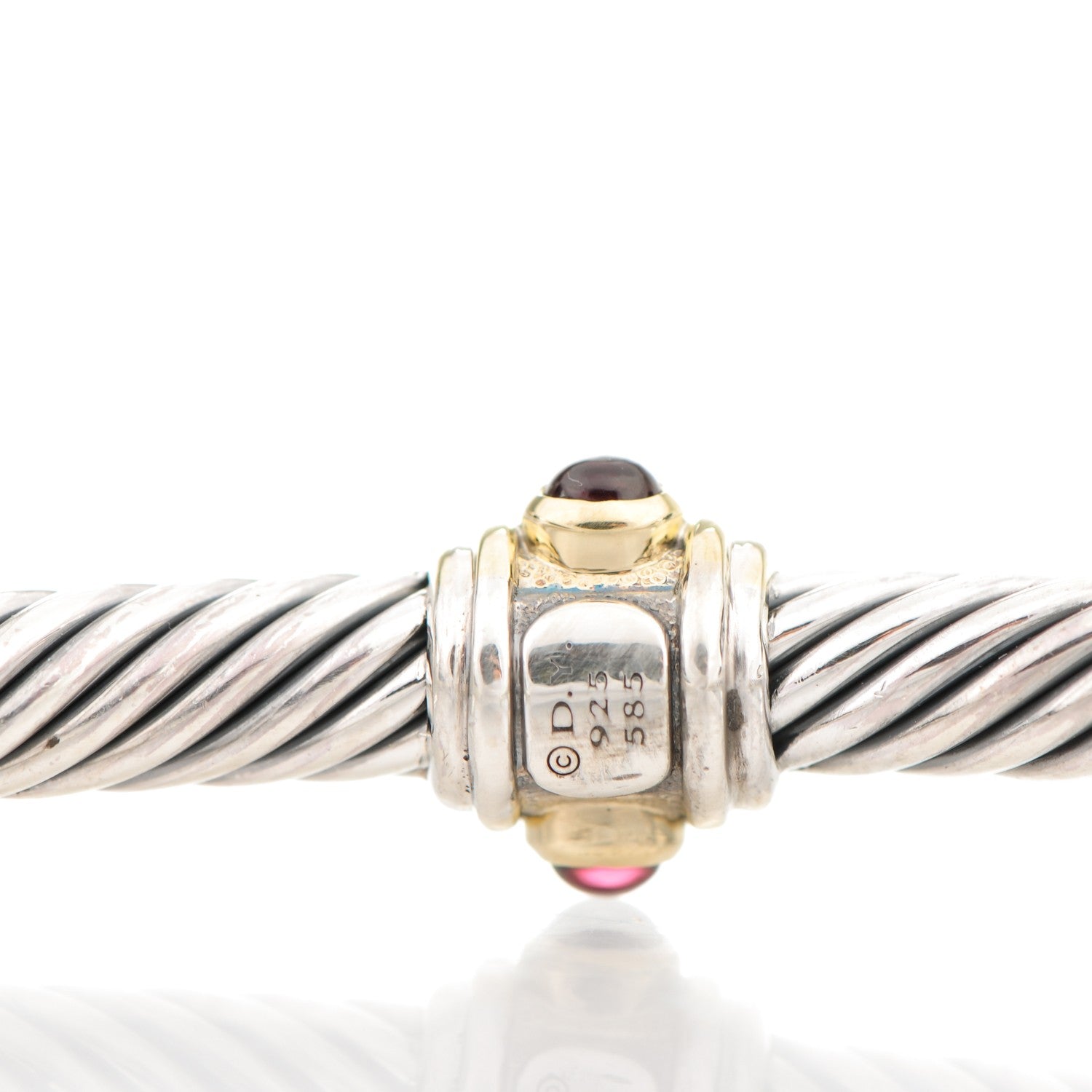 David Yurman Sterling Silver 14K Gold 5mm Cable Renaissance Bracelet 4 of 4