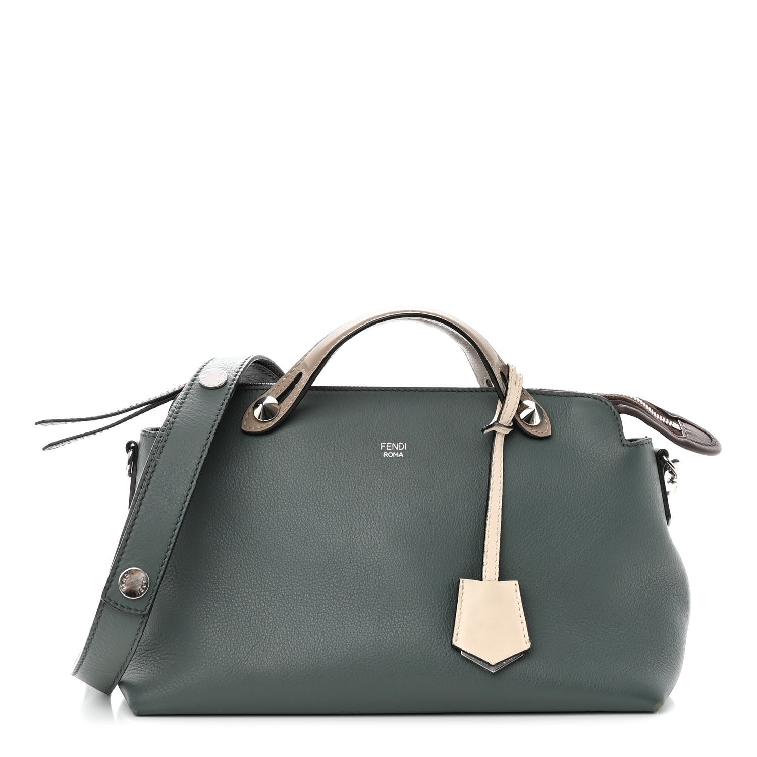 Fendi Vitello Dolce 4 Color Medium By The Way Boston Bag Malachite Multicolor 1 of 9