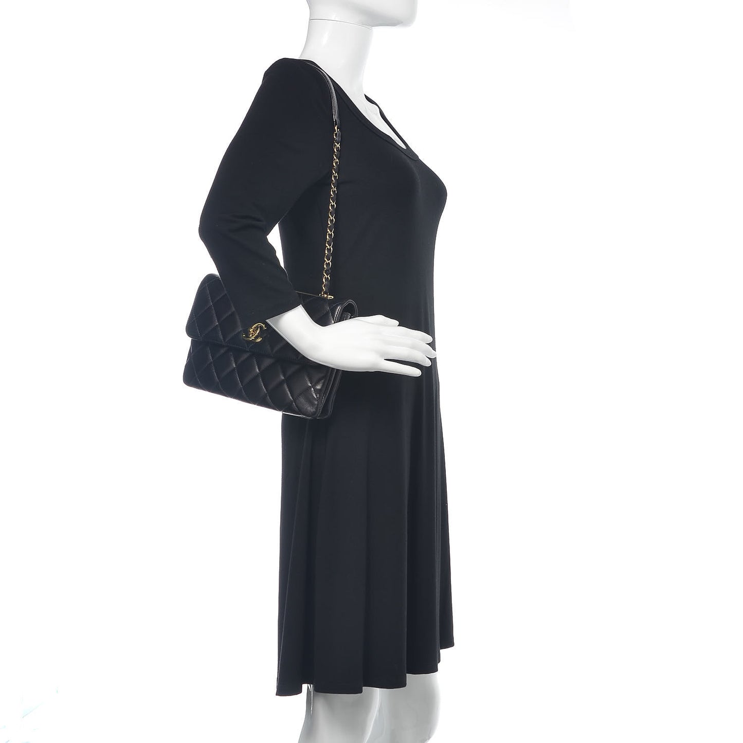Lambskin Quilted Medium Trendy CC Flap Black
