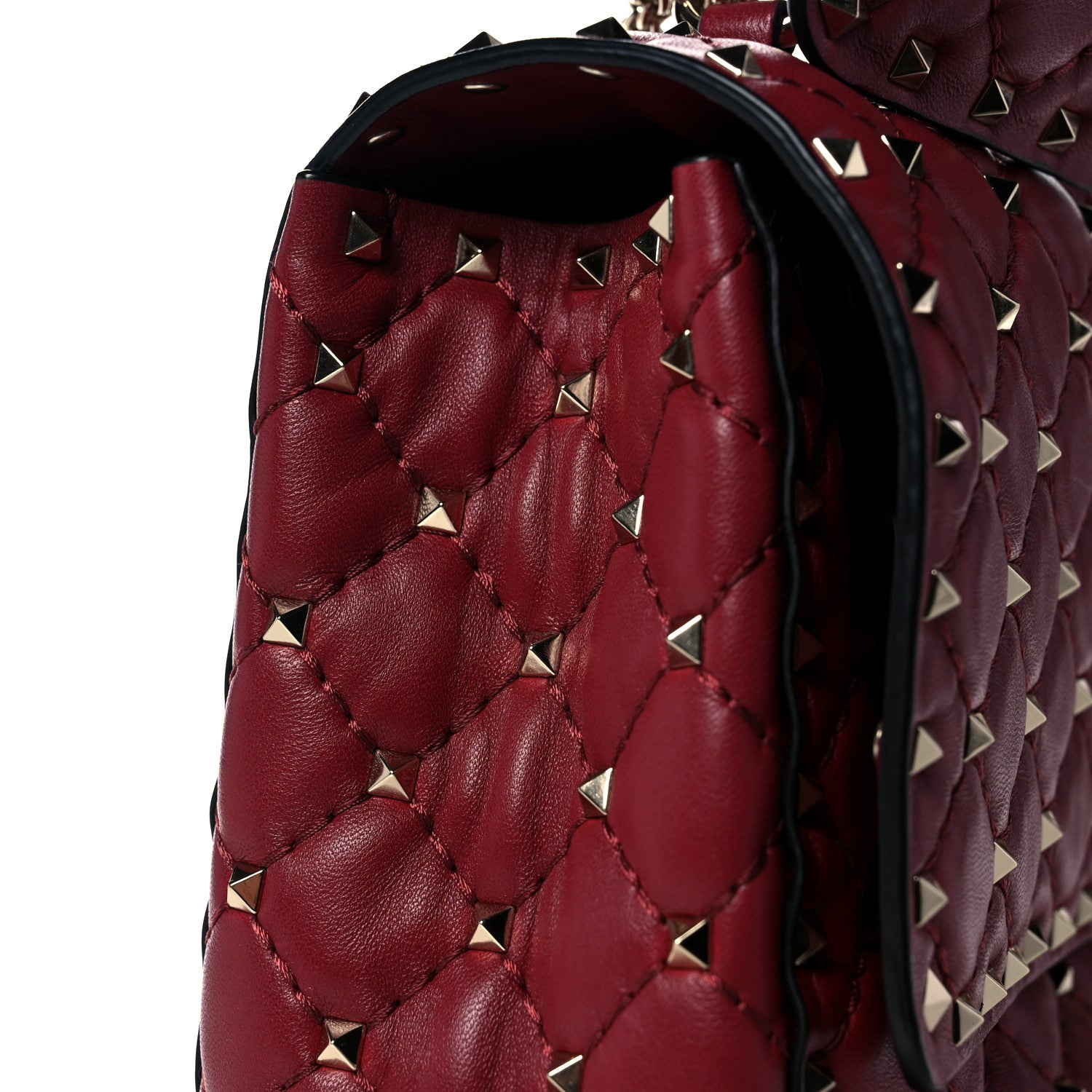 Valentino Garavani Nappa Large Rockstud Spike Shoulder Bag Rubino 9 of 11