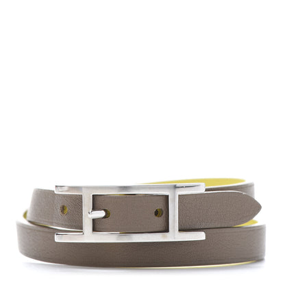 Hermes Epsom Swift Behapi Double Tour Bracelet XS Lime Etoupe 1 of 6