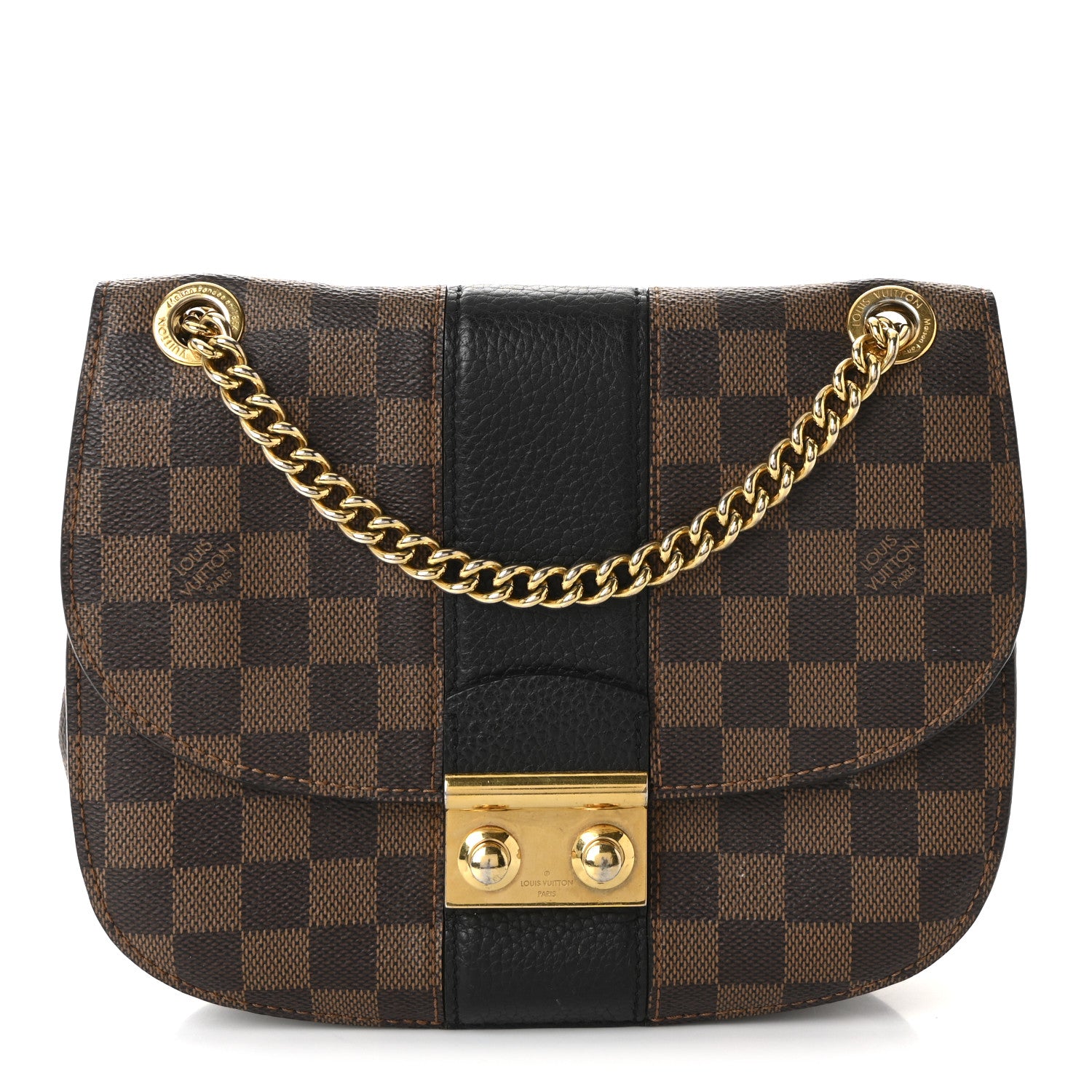 Louis Vuitton Damier Ebene Cuir Taurillon Wight Black 1 of 9