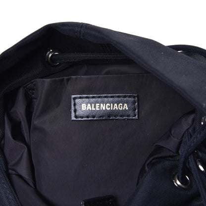 Balenciaga Recycled Sport Nylon Logo Embroidered Wheel Drawstring Bucket Bag XS Black 10 of 11
