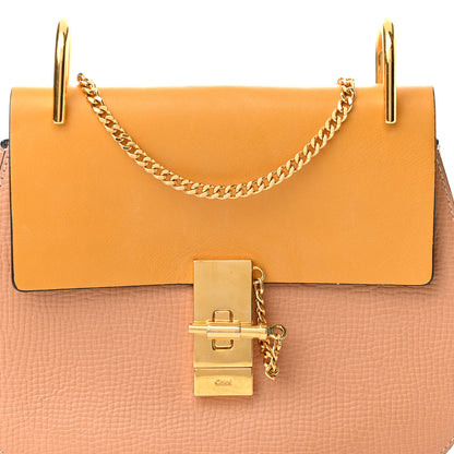 Chloe Grained Calfskin Lambskin Bi-Color Drew Shoulder Bag Wet Sand Sunflower 6 of 8