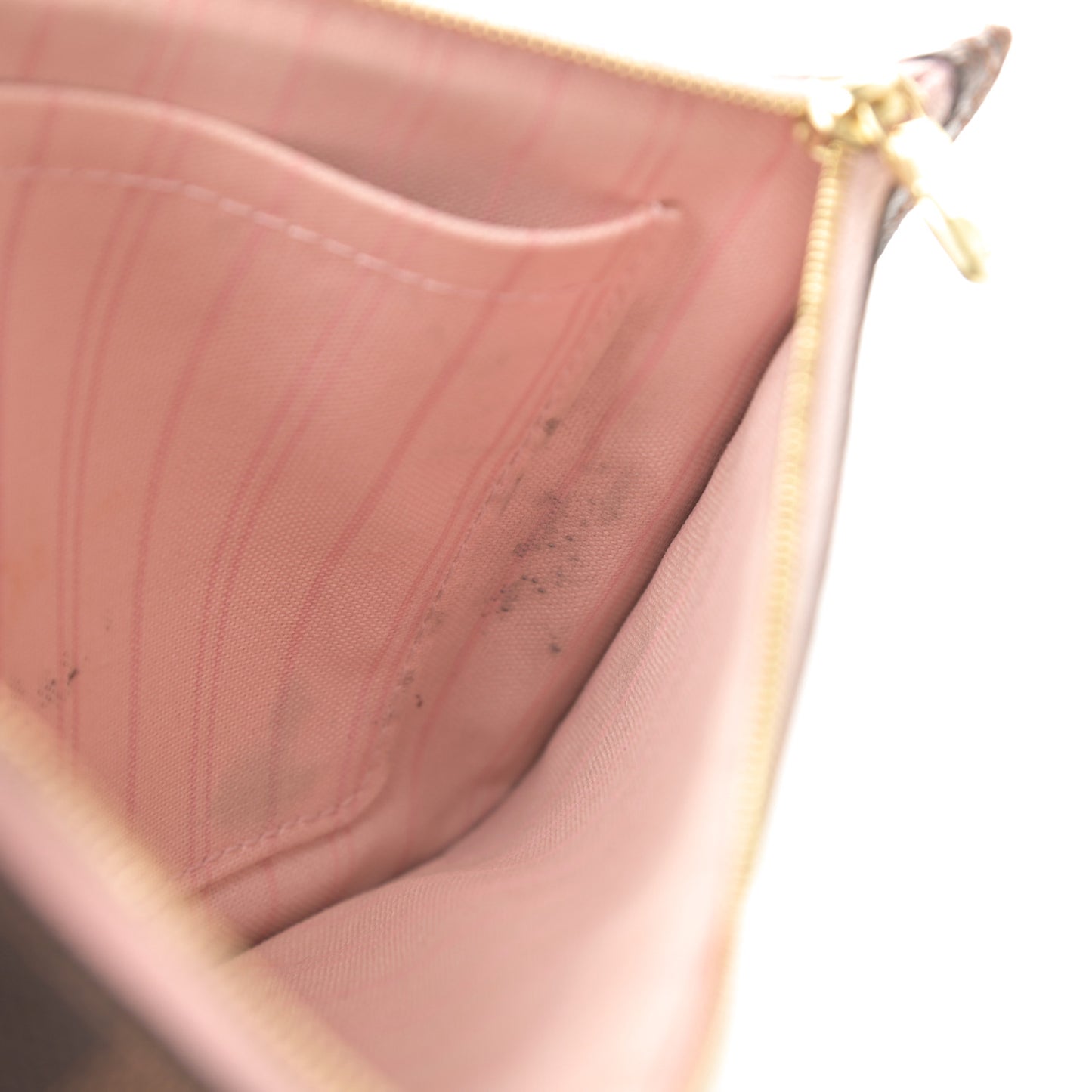 Damier Ebene Neverfull MM GM Pochette Rose Ballerine