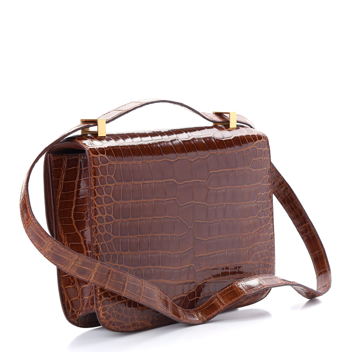 Hermes Shiny Porosus Crocodile Constance 23 Miel 3 of 11