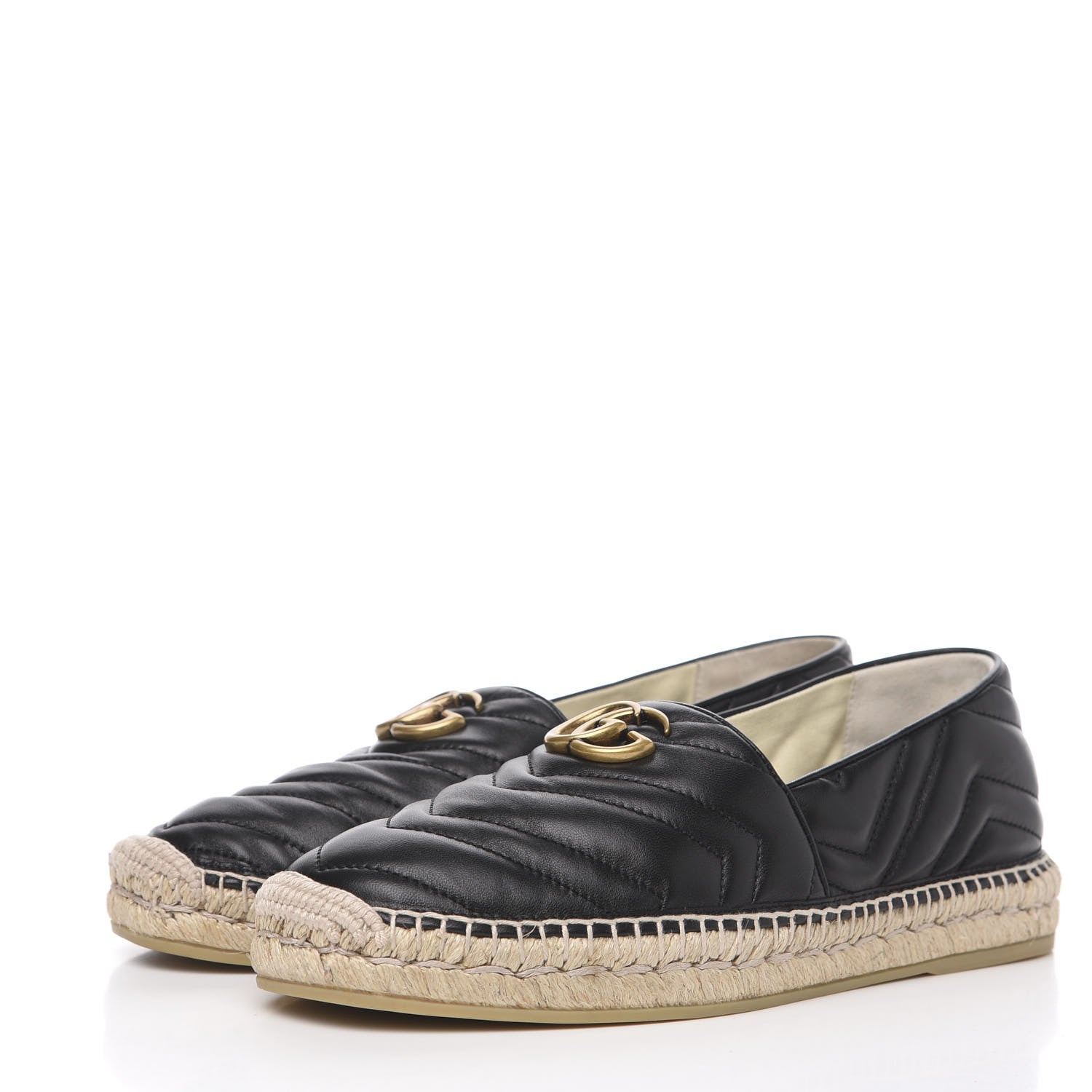 Gucci Nappa Matelasse Mens GG Marmont Espadrilles 7 Black 3 of 9