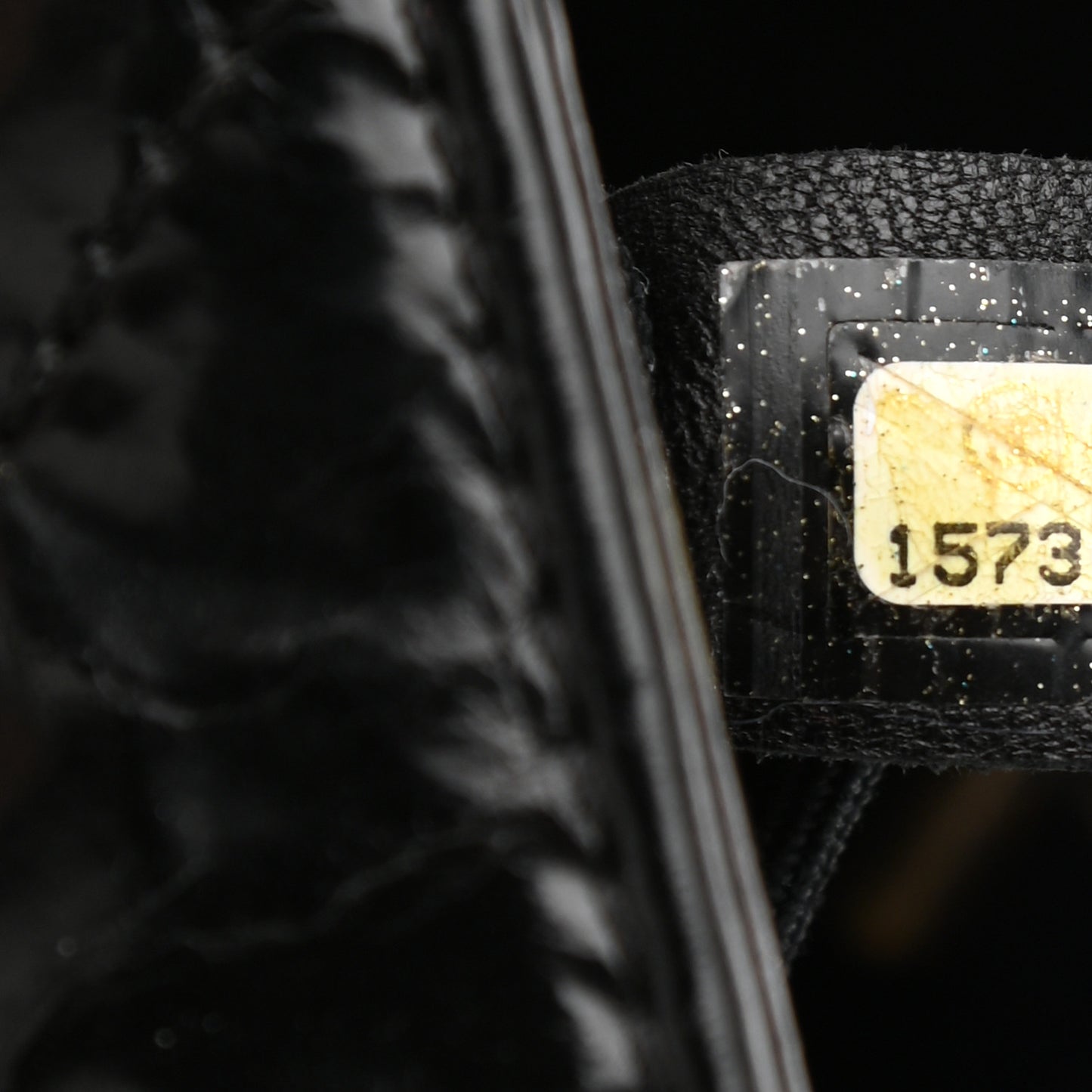 Glazed Crackled Calfskin Small Reissue Tote Black