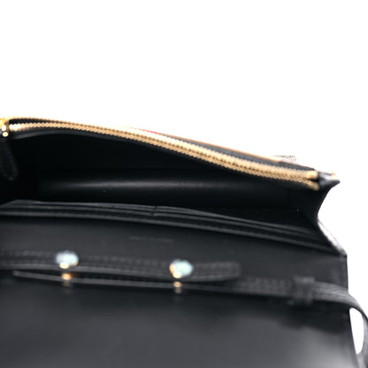 Burberry Grained Calfskin House Check Tartan Mix Hampshire Wallet On Chain Black 5 of 11