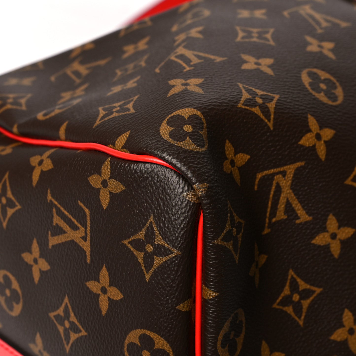 Calfskin Monogram Keepall Bandouliere 50 Coquelicot