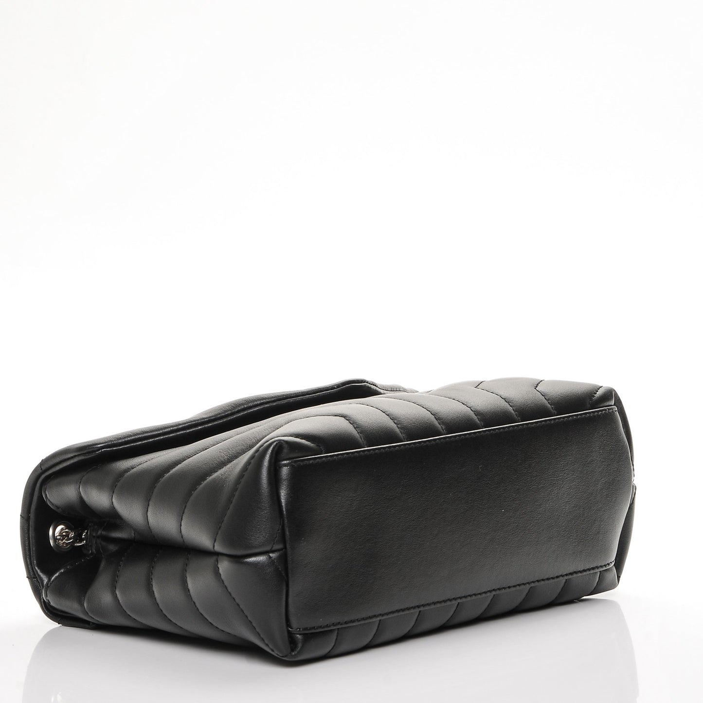 Calfskin Y Quilted Monogram Small Loulou Chain Satchel Black