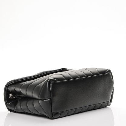 Saint Laurent Calfskin Y Quilted Monogram Small Loulou Chain Satchel Black 4 of 7