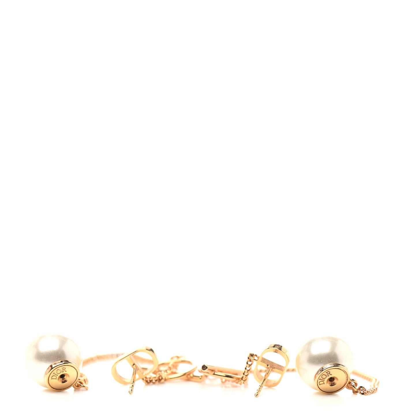 Pearl Tribales Dangle Chain Earrings Gold